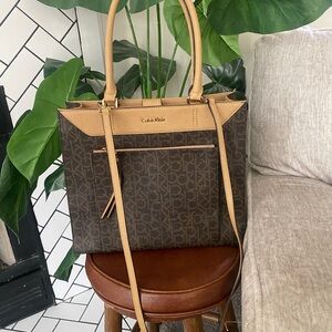 Calvin Klein Signature Brown and Tan Handbag